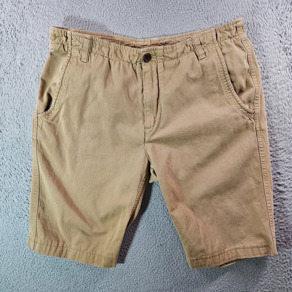 Trevero Shorts Men 34 Flat‎ Front Tan Flap Pockets